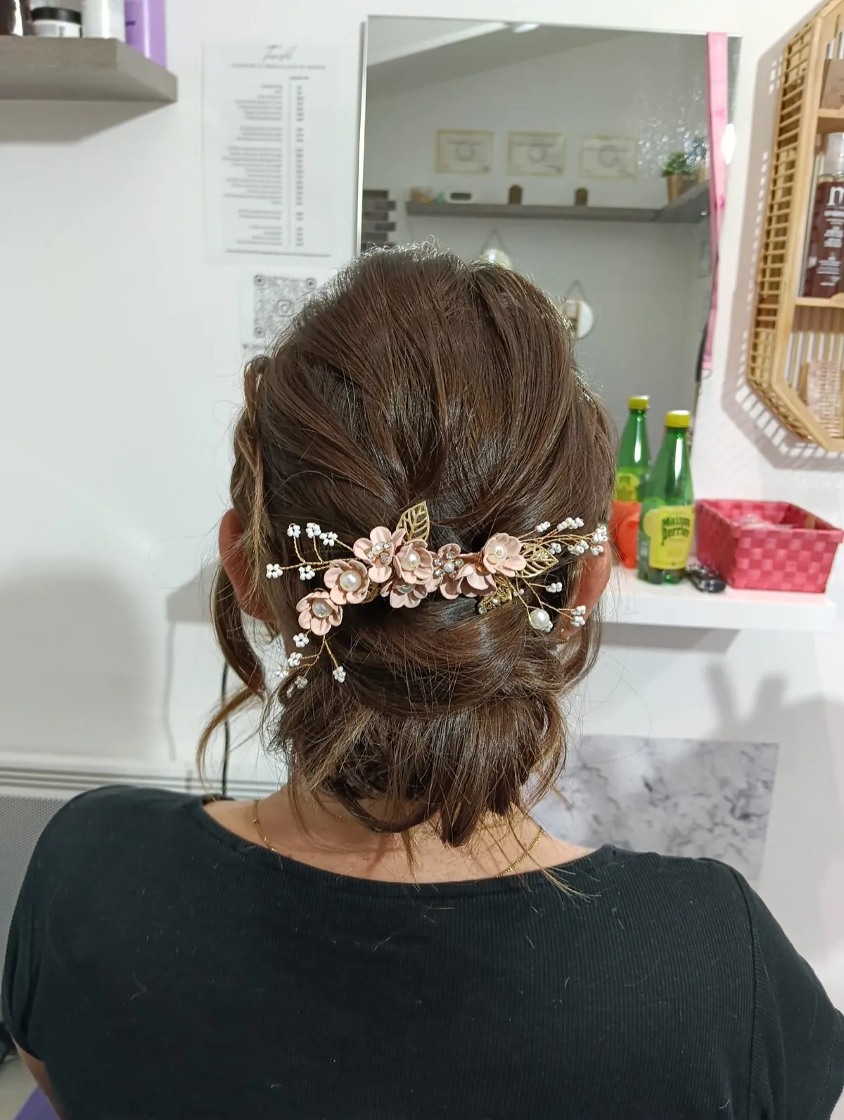 Chignon floral pour mariage